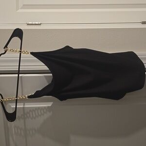 Free Kisses Black Top with Gold Chain Straps